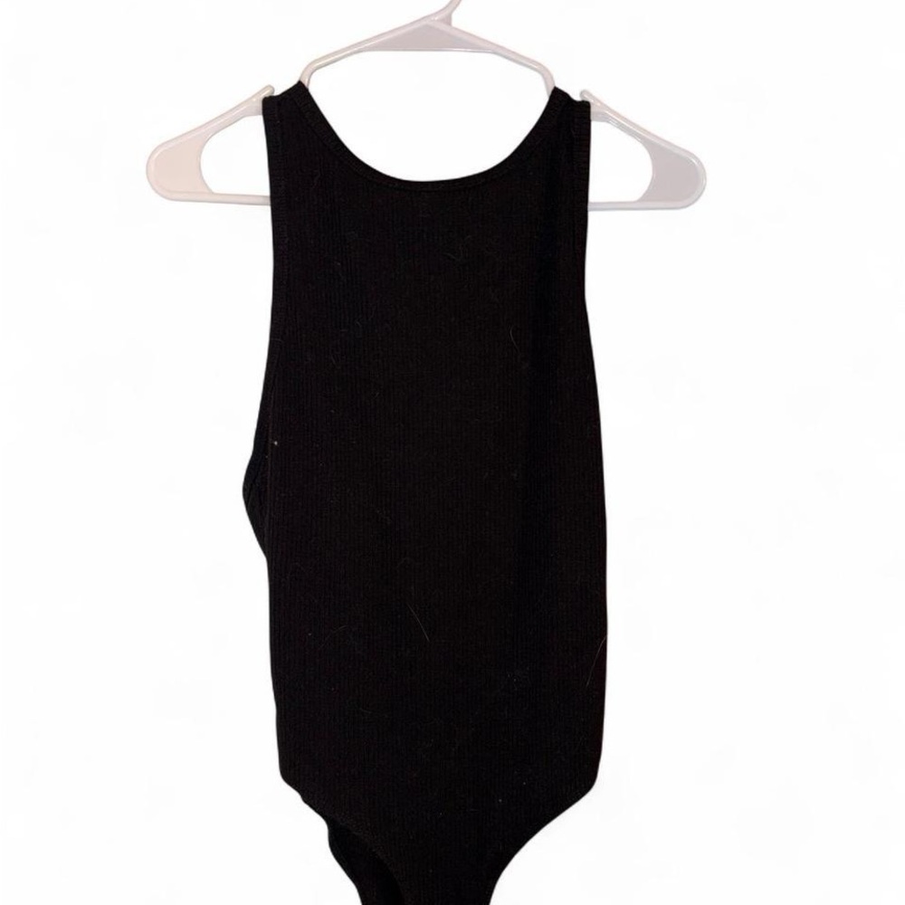 Forever 21 Black Bodysuit | Cutout Sleeveless Goth Punk Minimalist Top (Size S)